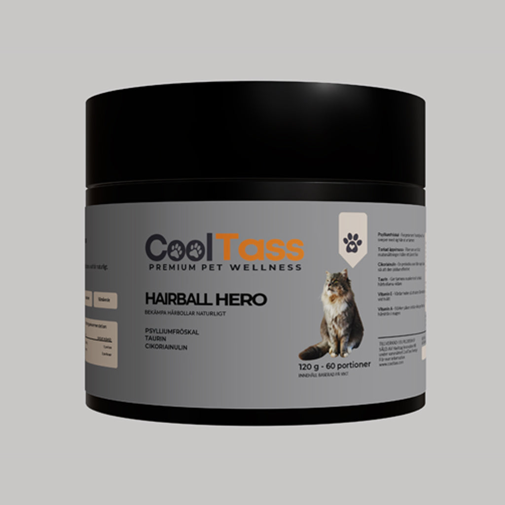 CoolTass Hairball Hero – tillskott för att förebygga hårbollar hos katt