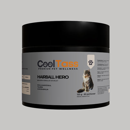 CoolTass Hairball Hero – tillskott för att förebygga hårbollar hos katt